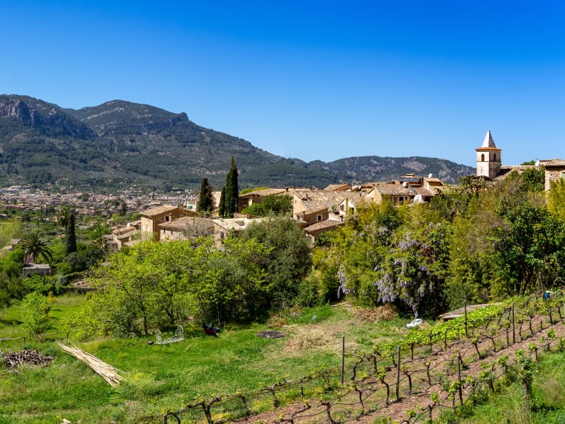 Panorama mit Blick auf Soller und Biniaraix, Mallorca