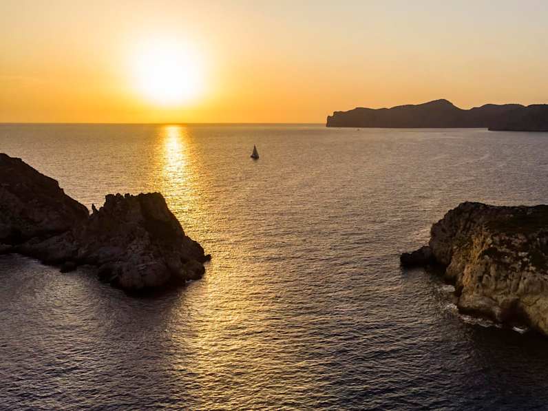 Sonnenuntergang Las Malgrats, Mallorca.