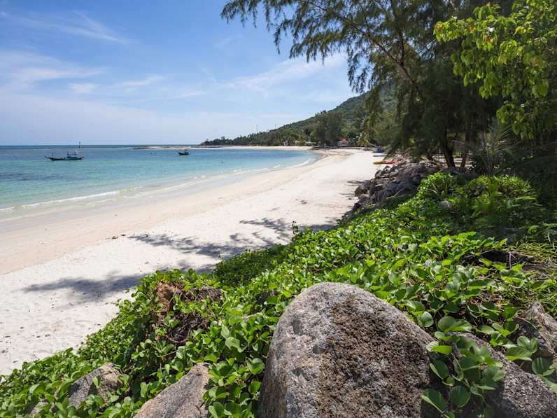 View Of Beach Against Cloudy Sky