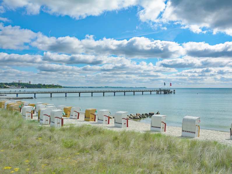 Strand Haffkrug in Schleswig-Holstein, Deutschland