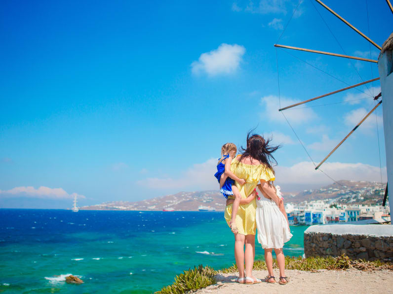 Familienurlaub am Strand, griechische Inseln