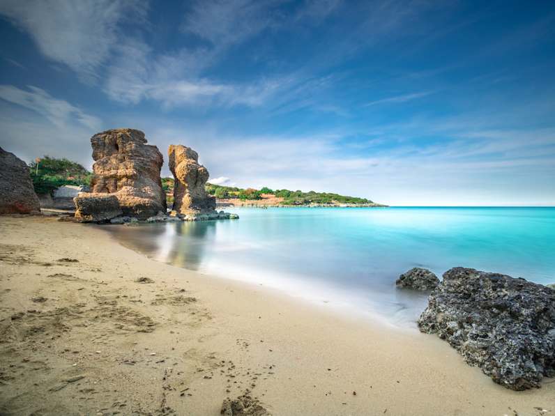 Tropical beach of Voulisma beach, Istron, Crete.