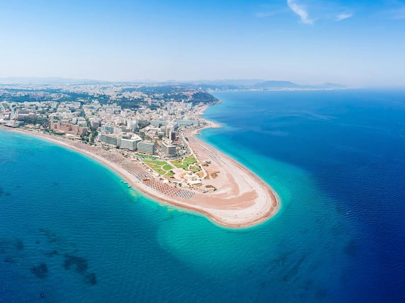 Elli Beach auf Rhodos, Griechenland