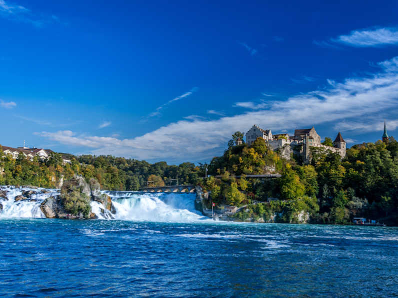 Idyllic View Of Rhine Falls Against Sky