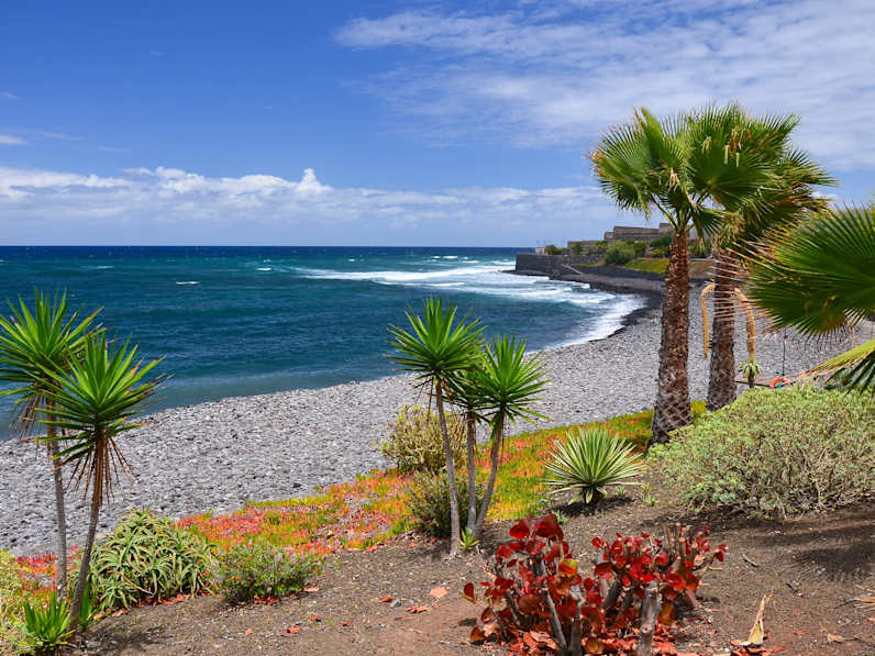 Strand, La Caleta, Teneriffa, Spanien
