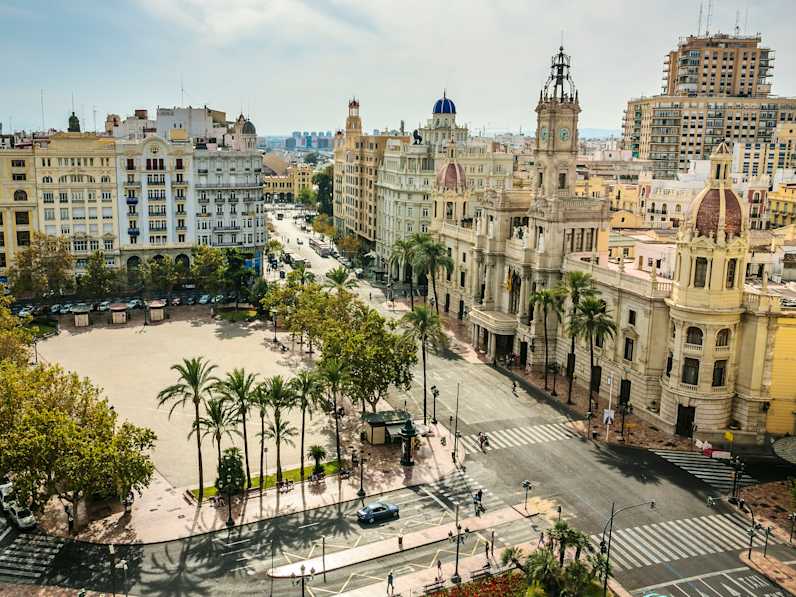 Blick von oben auf Valencia