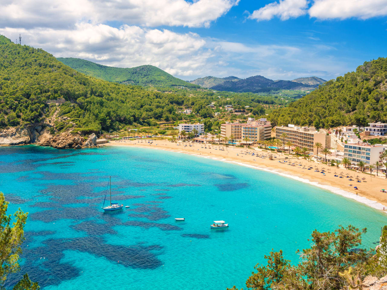 Erhöhter Blick über die wunderschöne Bucht und den Strand von Cala San Vicente © iStock.com/Juergen Sack