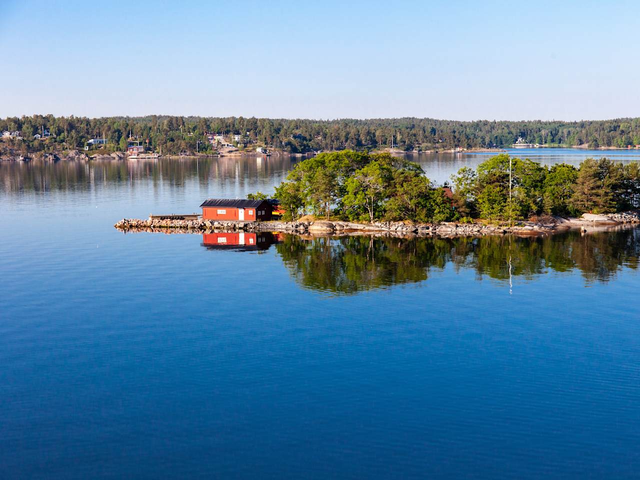 Ausblick auf die Schärengarten vor Stockholm, Schweden