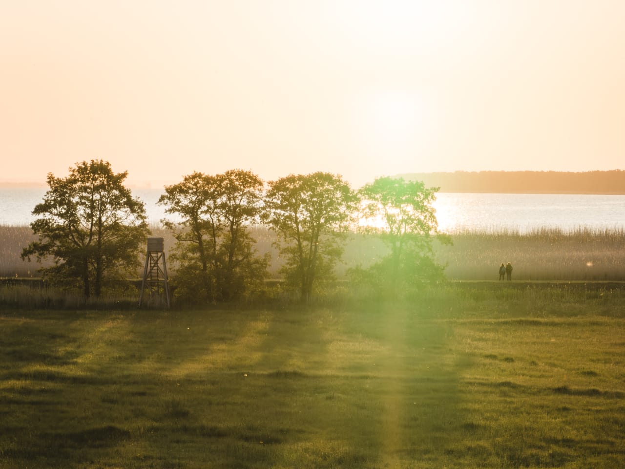 Wandern bei Sonnenaufgang bei Vogelsang-Warsin, Mecklenburg-Vorpommern