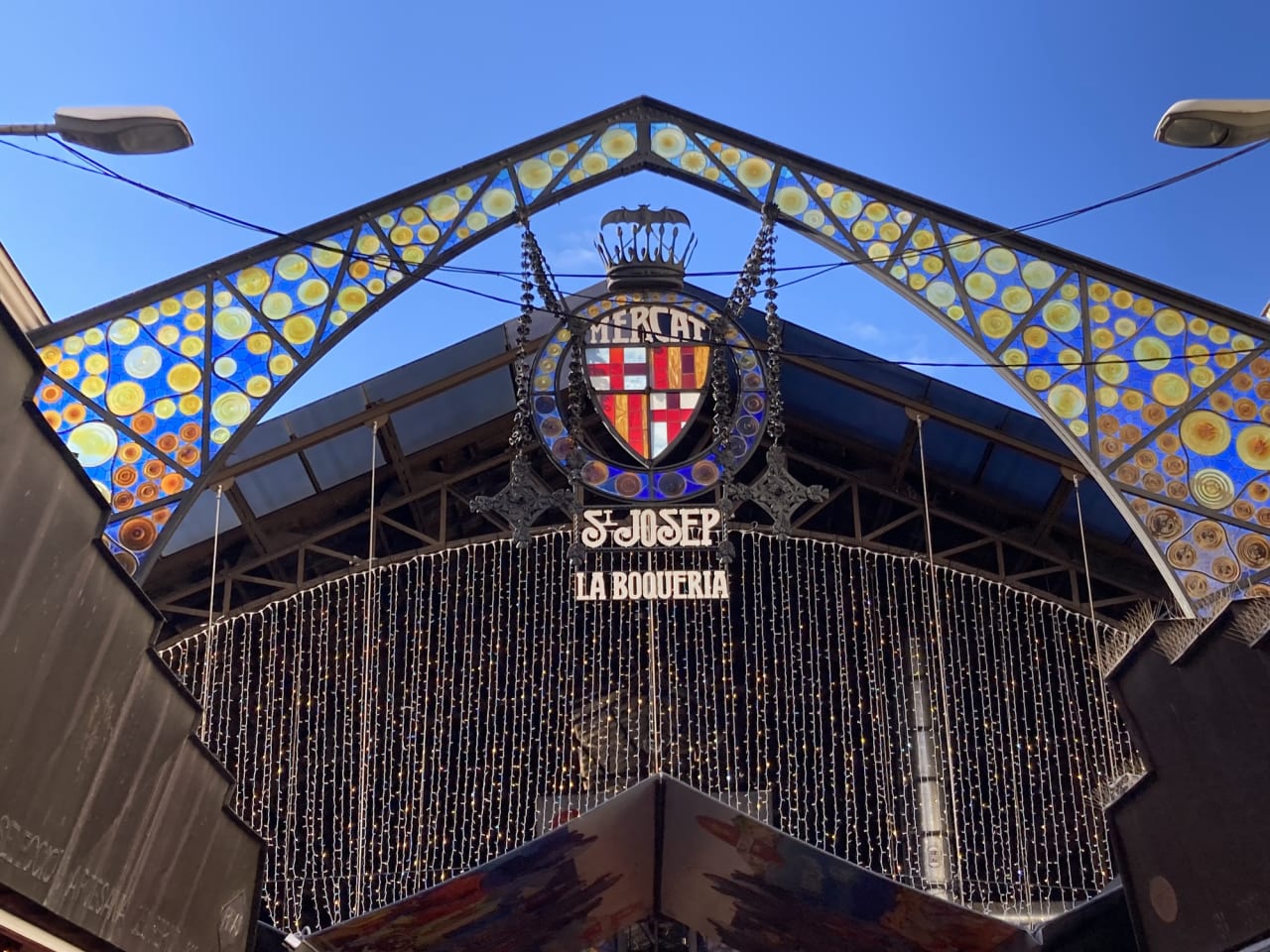 Eingang zum Markt La Boqueria, Barcelona, Spanien