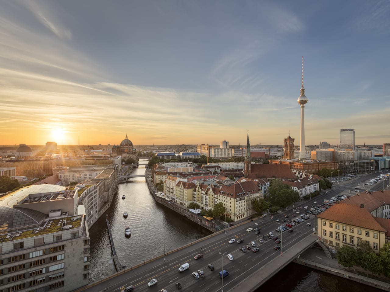 Sonnenuntergang über Berlin, Deutschland
