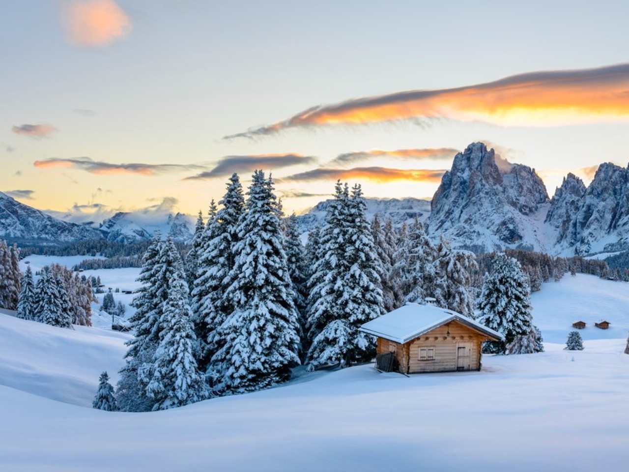 Die berühmte Seiser Alm in Südtirol im Winter. © iStock via Getty/Smitt