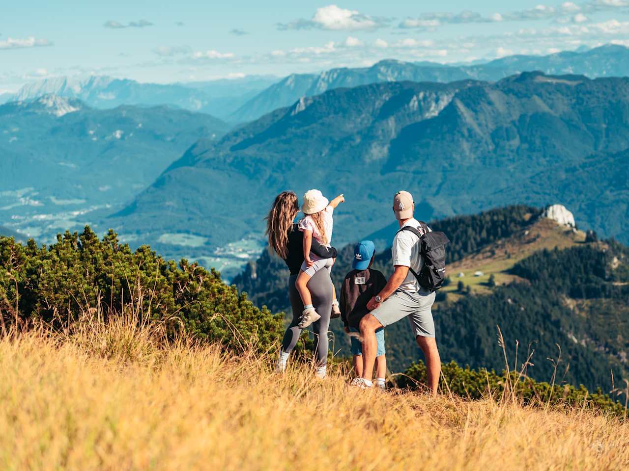 Familie auf dem Schafberg im Salzburger Land, Österreich