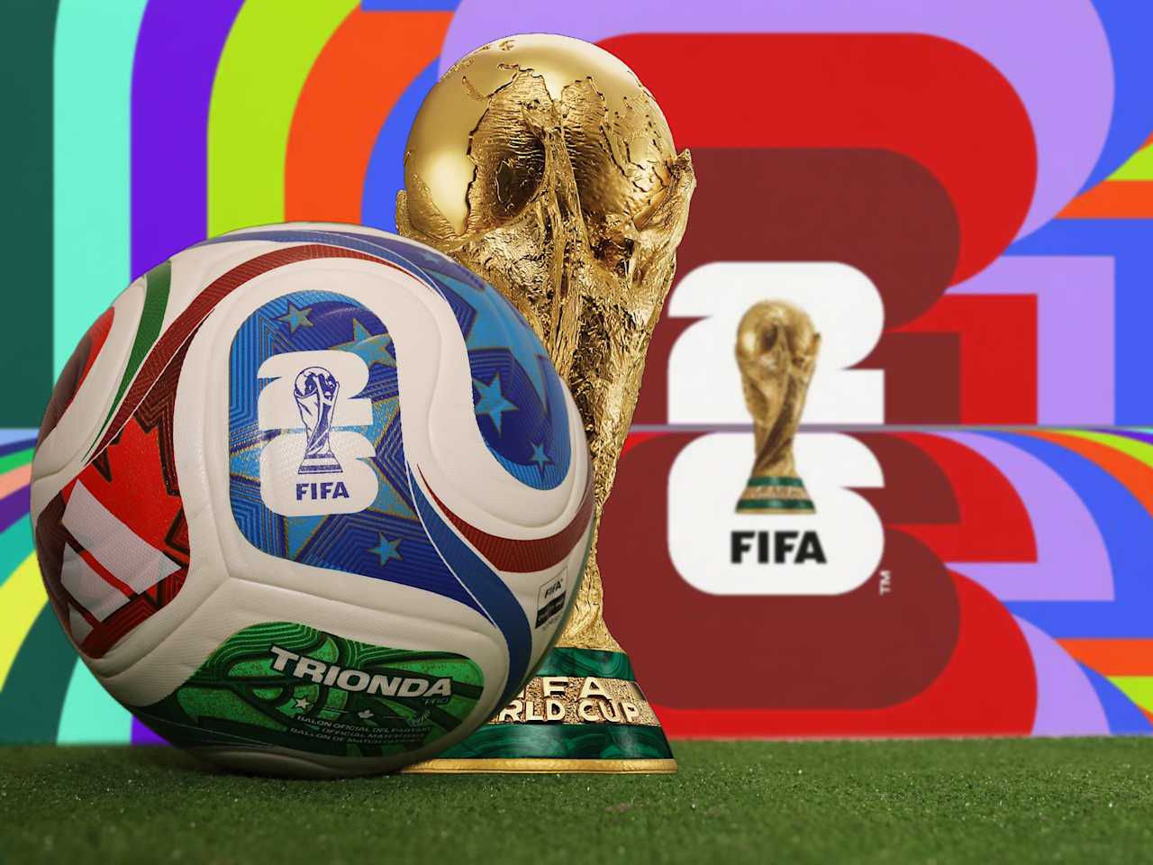 Ball und Trophäe des FIFA World Cuo 26