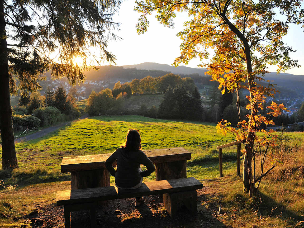Der Rennsteig: Aussicht vom Goethe Weg und Rennsteig bis Stützerbach