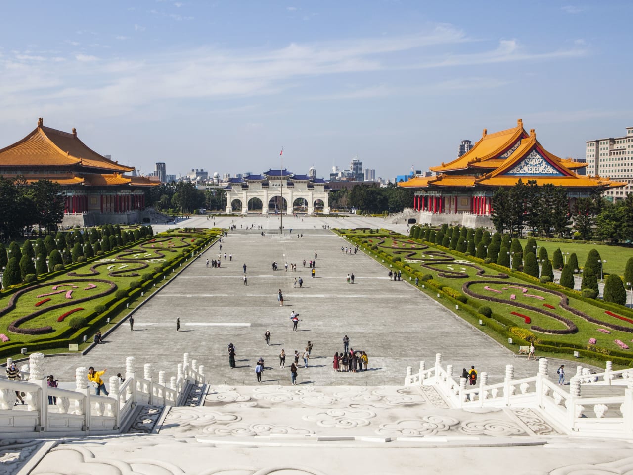 Das Nationaltheater und die Konzerthalle in Taipeh
