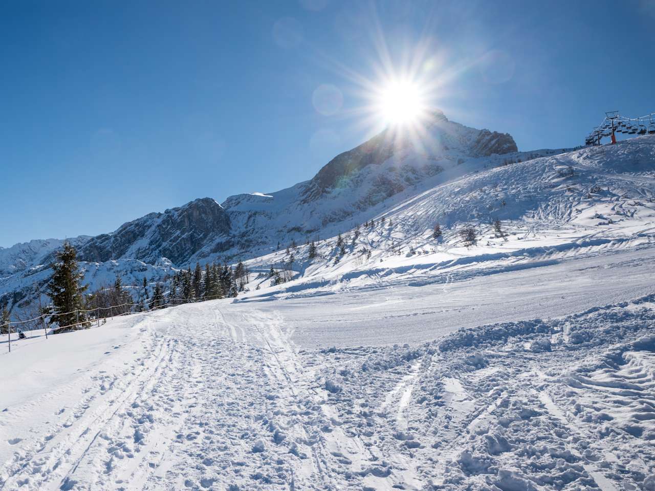 Skigebiet Nesselwang im Algäu, Deutschland