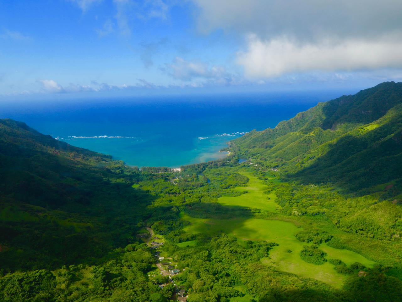 Sicht auf das Set von Jurassic Park, Hawaii
