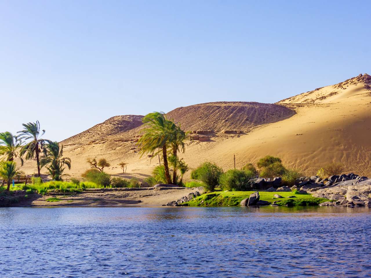 Blick auf den Fluss Nil in Ägypten