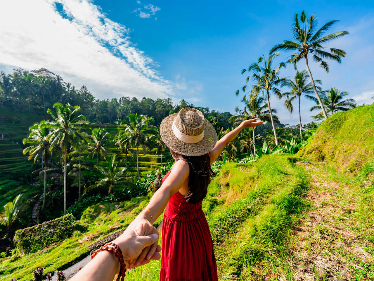 Pärchen betrachtet die Tegalala Reisterrasse von oben, Bali, Indonesien © Shutterstock - kitzcorner