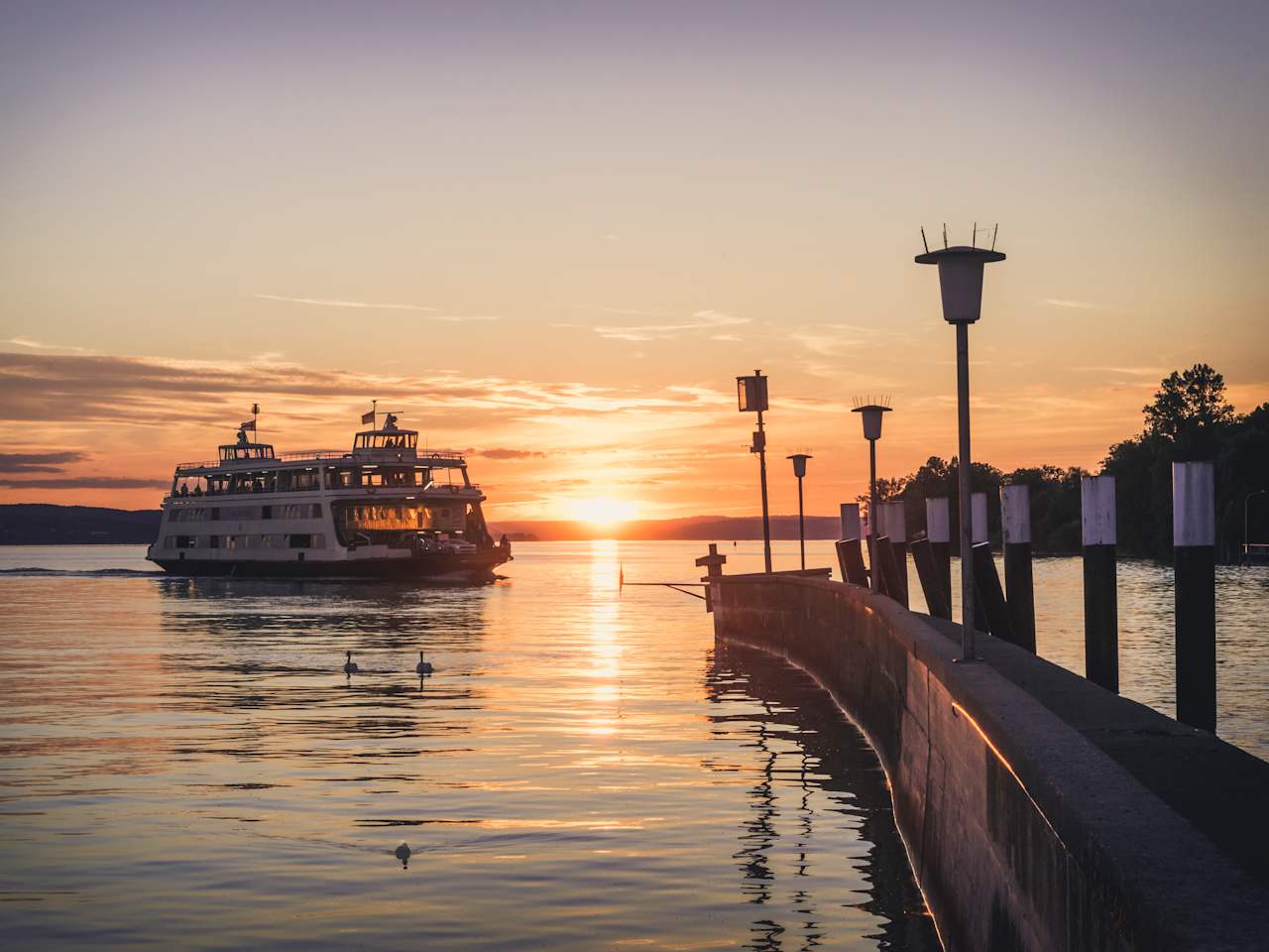Germany, Meersburg, Ferry between Constance and Meersburg