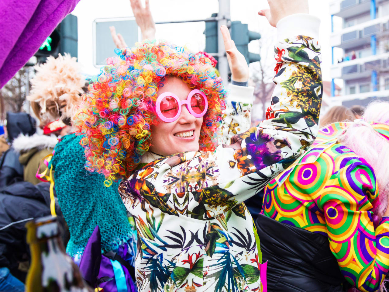 Frau auf dem Kölner Karneval, Deutschland