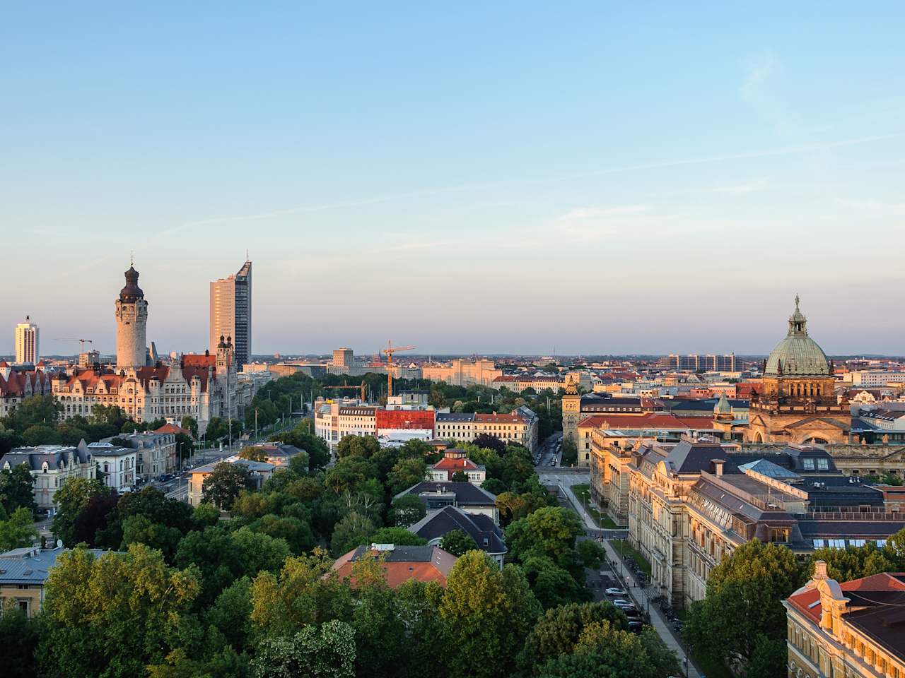Panoramablick über Leipzig, Sachsen