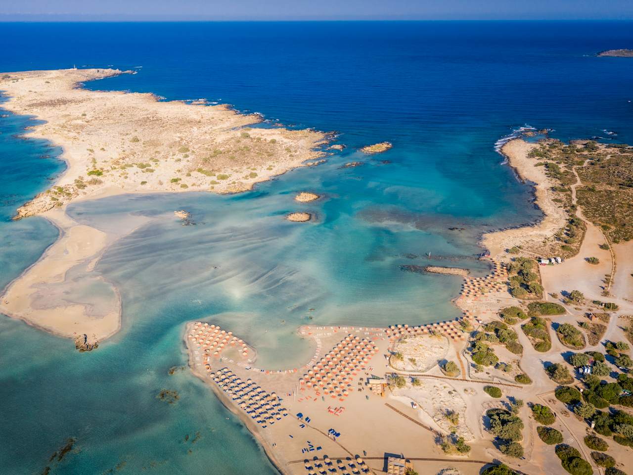 Elafonisi Lagune auf Kreta, Griechenland