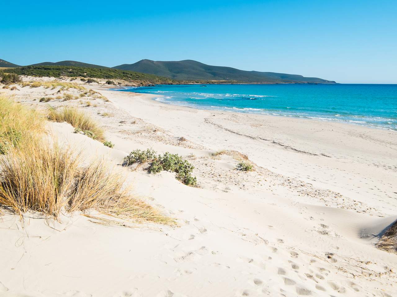 Strand Porto Pino auf Sardinien, Italien