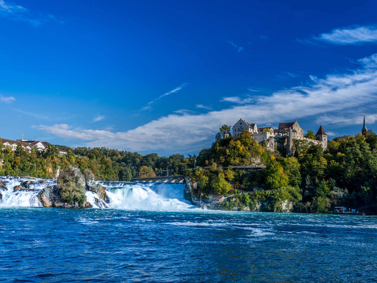 Idyllic View Of Rhine Falls Against Sky
