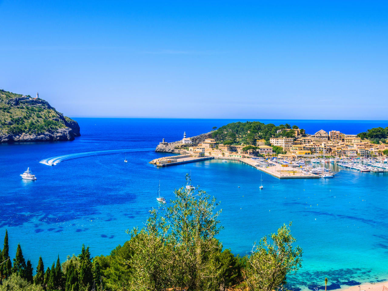 Ausblick auf Port De Soller, Mallorca, Spanien