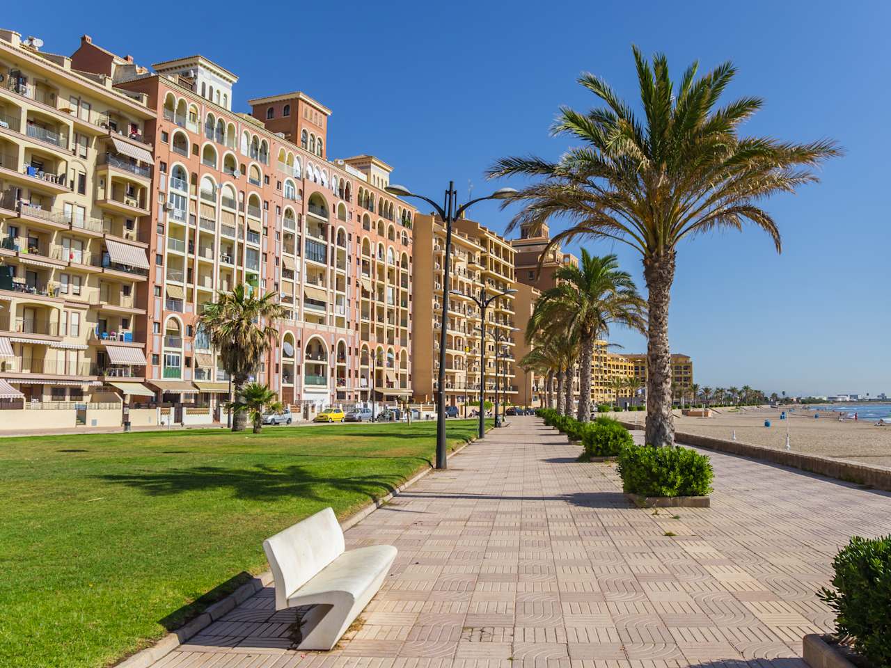 Promenade zu Port Saplaya, Valencia, Spanien