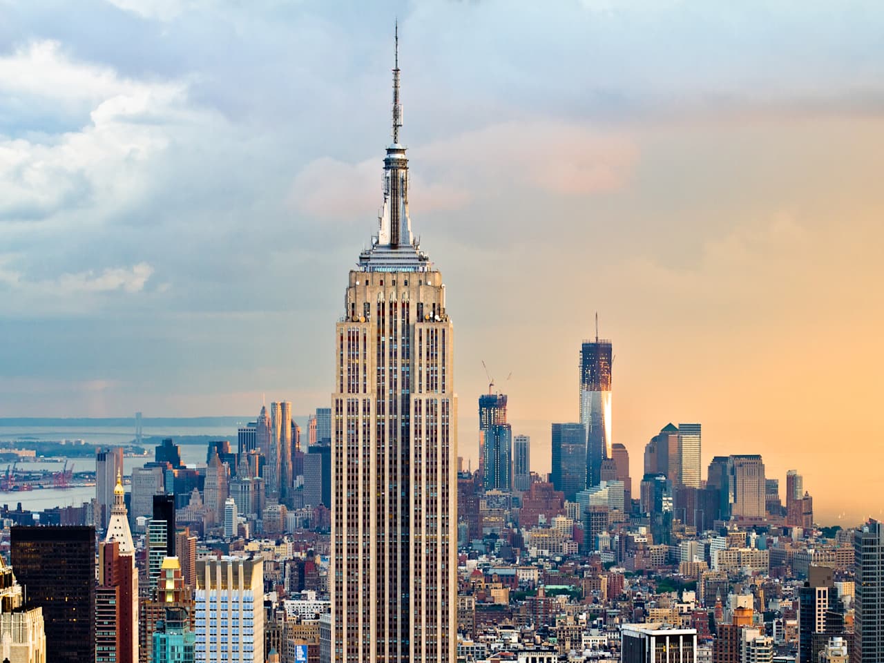 Empire state building and one world trade center