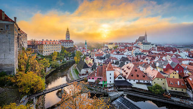 Blick über die Altstadt von Český Krumlov.
