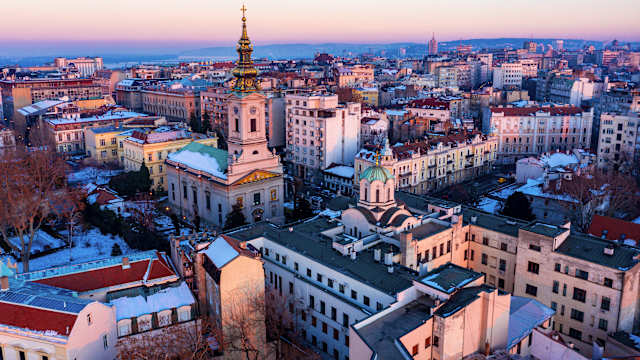 Blick auf die Kathedrale von Belgrad.
