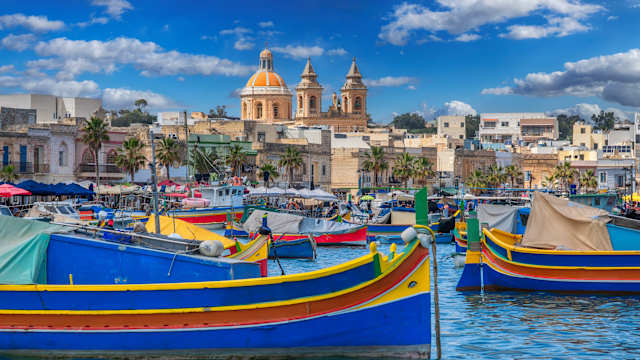 Bunte Boote auf Malta.