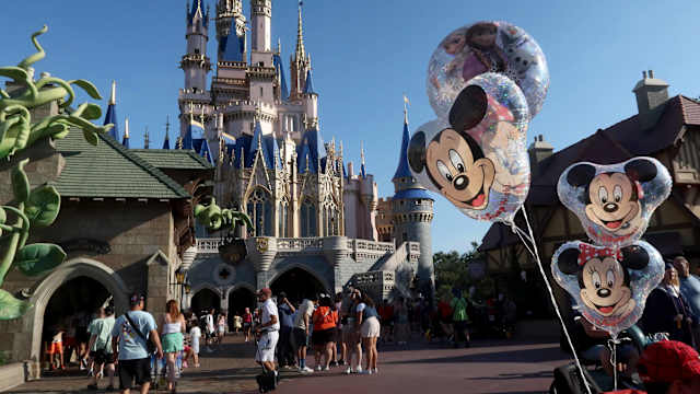 Blick auf das Disney Schloss im Disney World Park in Orlando, Florida.