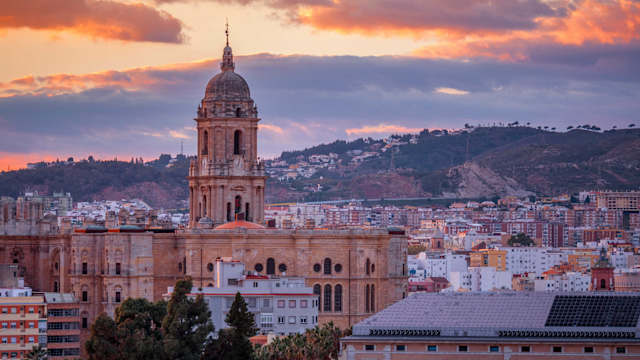 Blick auf die Kathedrale in Malaga, Spanien.