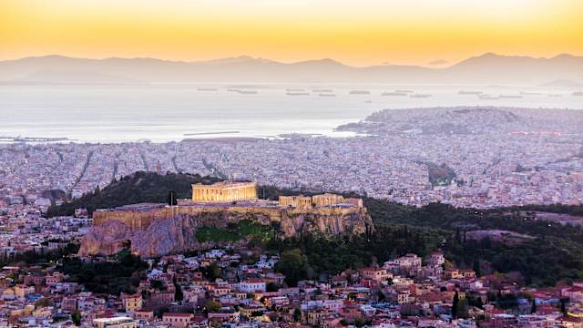 Blick auf die Akropolis in Athen, Griechenland.