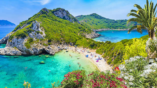 Strand Porto Timoni bei Afionas, Korfu, Griechenland
