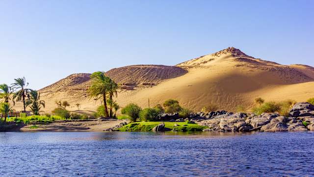 Blick auf den Fluss Nil in Ägypten