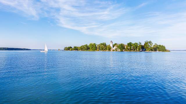 Fraueninsel, Women's Island, Lake Chiemsee, Chiemgau, Bavaria, Germany, Europe