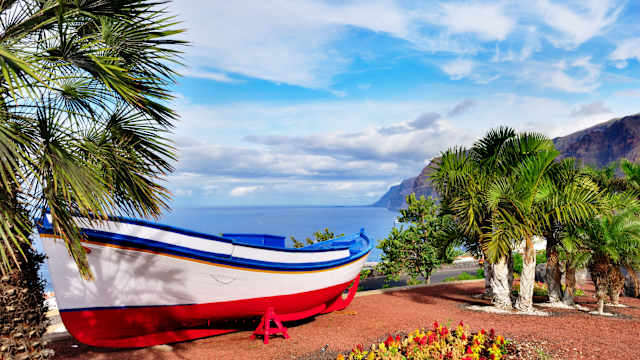 Traditionell bemalten Fischerboot, Teneriffa