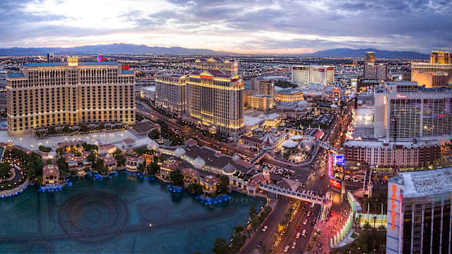 Las Vegas Strip nach Sonnenuntergang