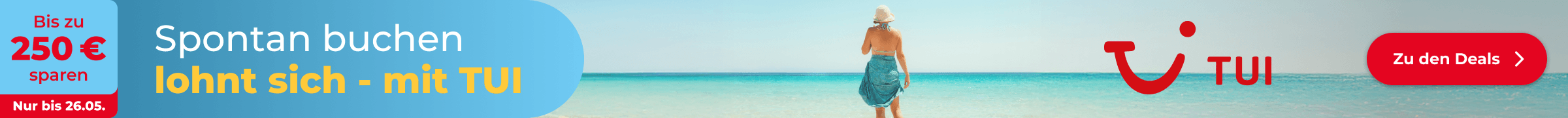 Sichere Dir bis zu 250€ Rabatt auf TUI Hotels. Jetzt Last-Minute TUI Deals entdecken und spontan Urlaub buchen.
