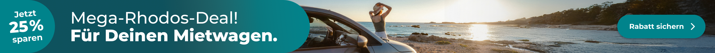 Sichere Dir bis zu 25% Rabatt auf Deinen nächsten Mietwagen auf Rhodos mit HolidayCheck Mietwagen.