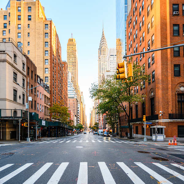 Straße in Manhattan Downtown, New York, USA