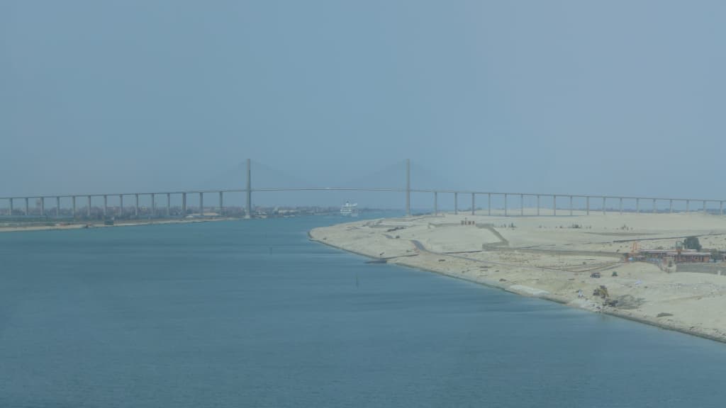 Suez Kanal Rechts Asien Links Afrika Mein Schiff 3