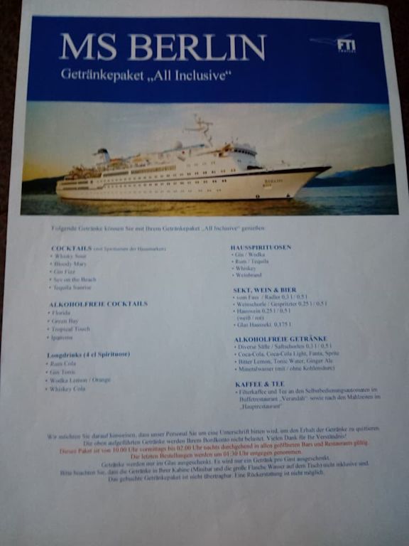 Ms Berlin Getränkepaket Inhalt Ms Berlin Holidaycheck