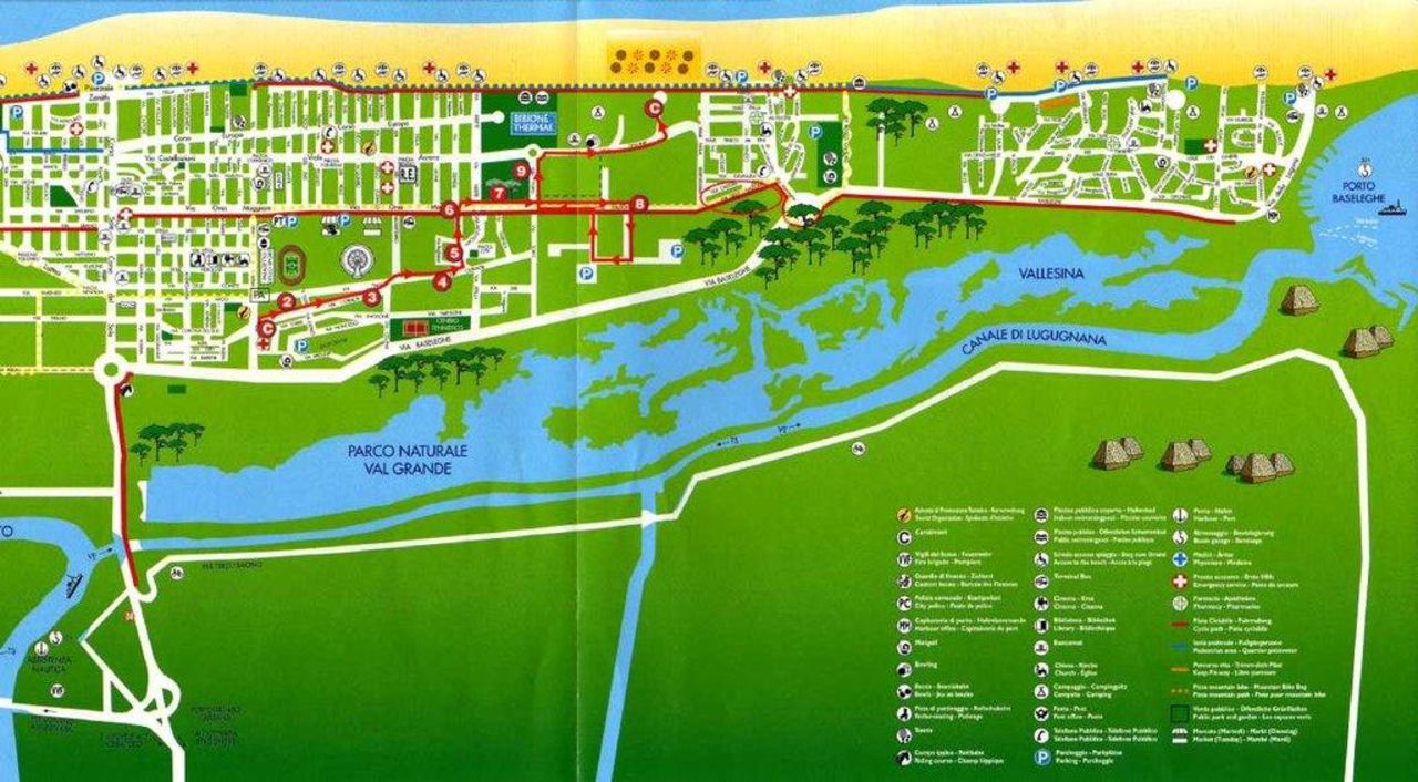 Caorle Karte Stadtplan | Kleve Landkarte